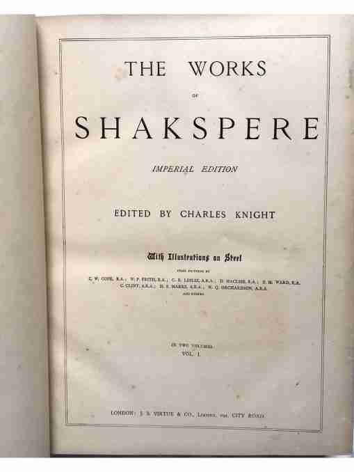 Buy The Works of Shakspere with illustrations on steel – 2 Vols Set